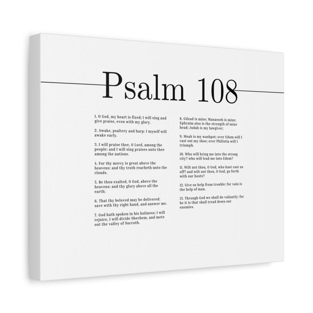 Scripture Canvas I Will Sing And Give Praise Psalm 108 Christian Wall Art Bible